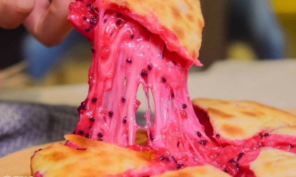 火龙果芝士饼图片