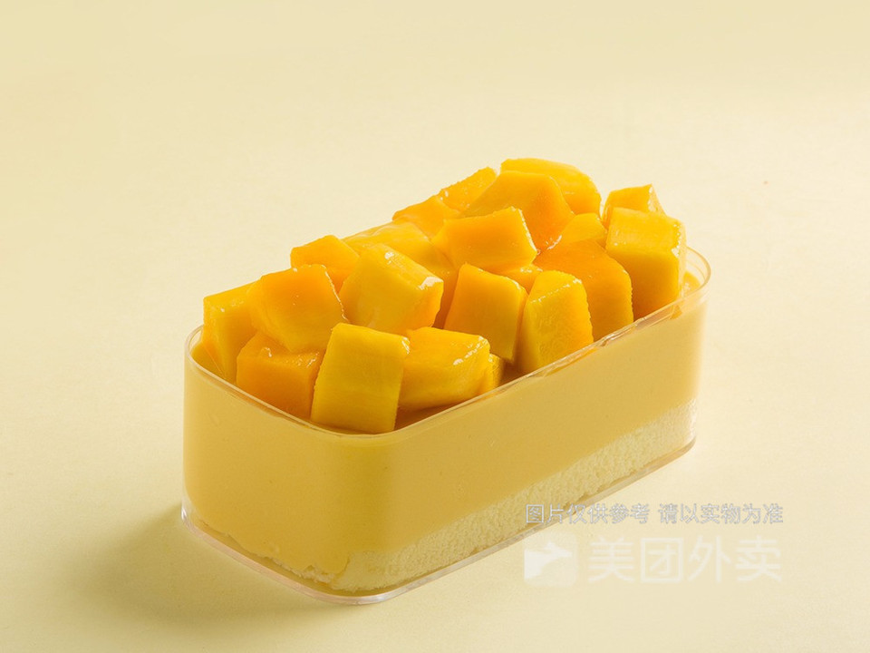 芒果斑斓切块蛋糕图片