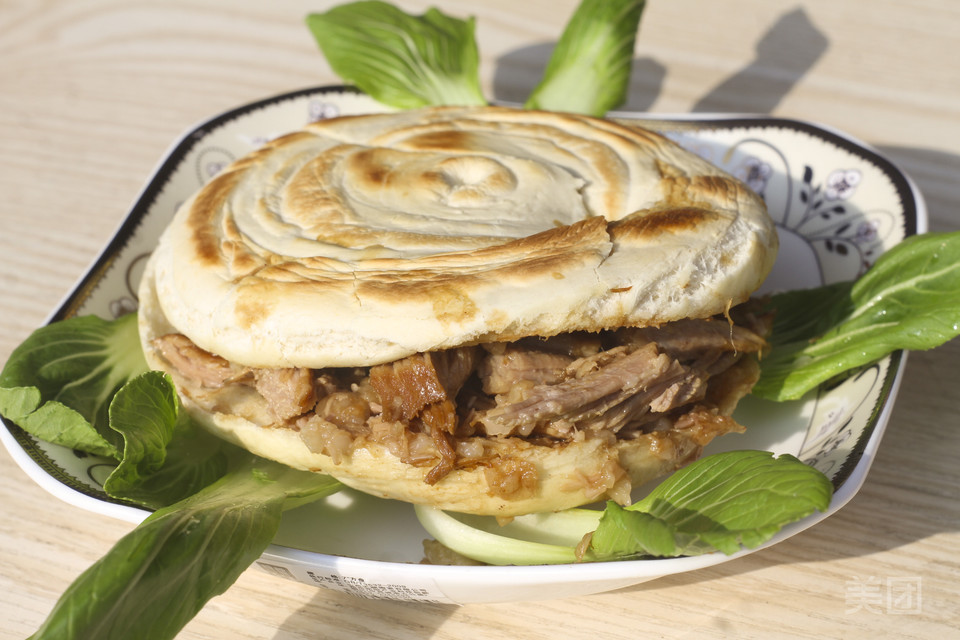 纯瘦肉夹馍图片