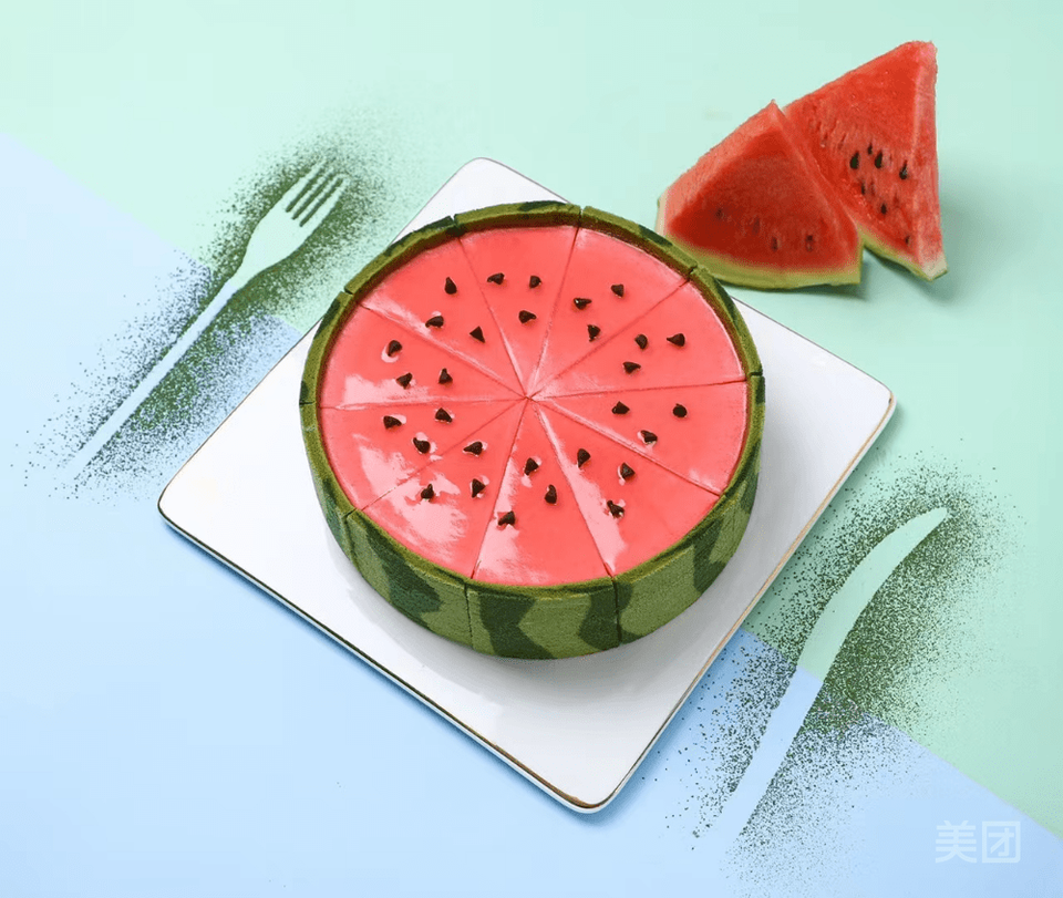 西瓜慕斯蛋糕图片