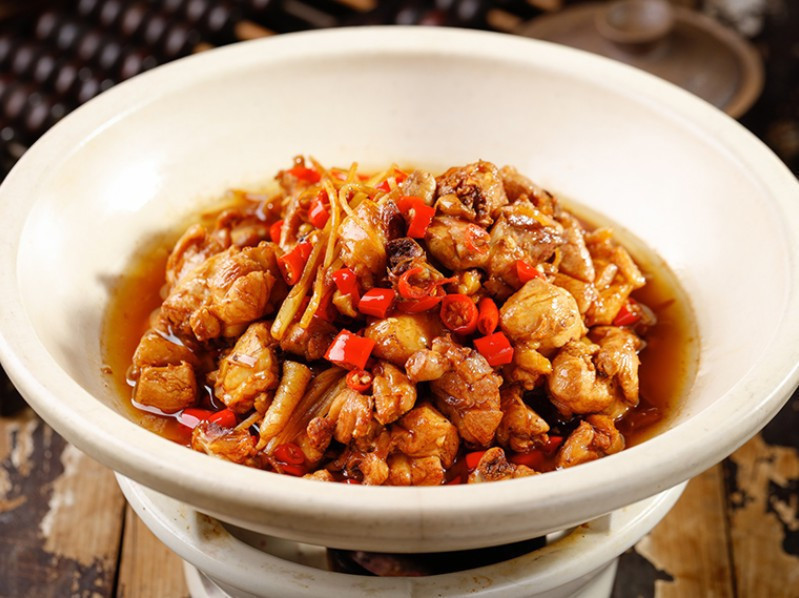 有蛮辣的口味鸡