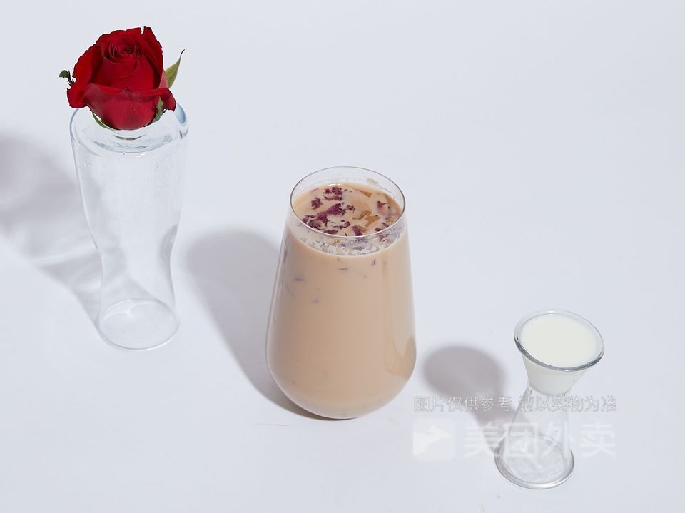 玫瑰红糖牛乳茶图片