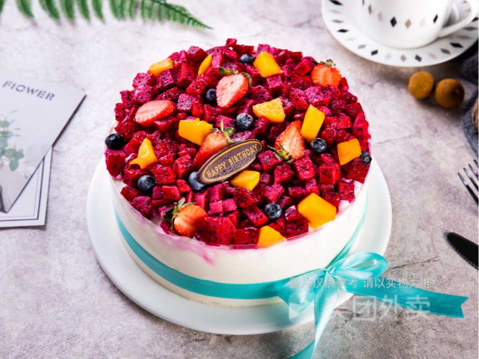 芒果火龙果蛋糕图片