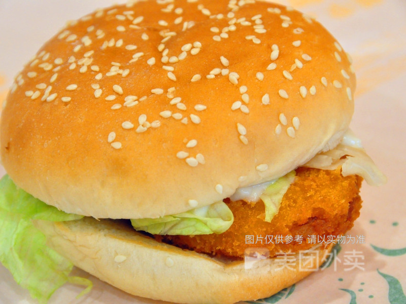 麻辣鱿鱼汉堡图片