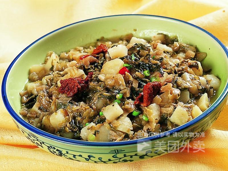 酸菜小笋肉片饭图片