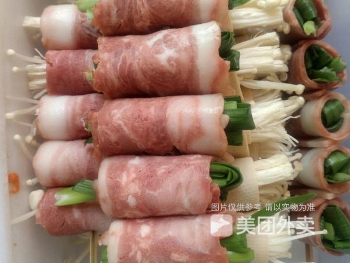 培根卷韭菜图片